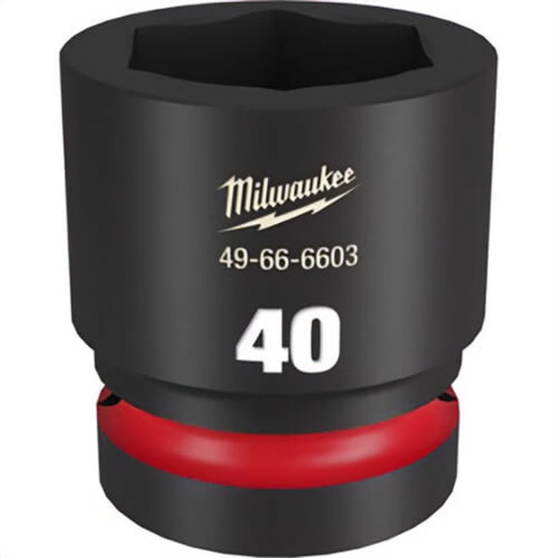 Milwaukee 49-66-6603 ShockWave Impact Duty Socket, 1 in Hex Drive, 40 mm Standard Socket, 6 Points