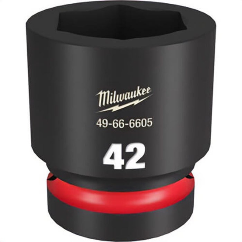 Milwaukee 49-66-6605 ShockWave Impact Duty Socket, 1 in Hex Drive, 42 mm Standard Socket, 6 Points