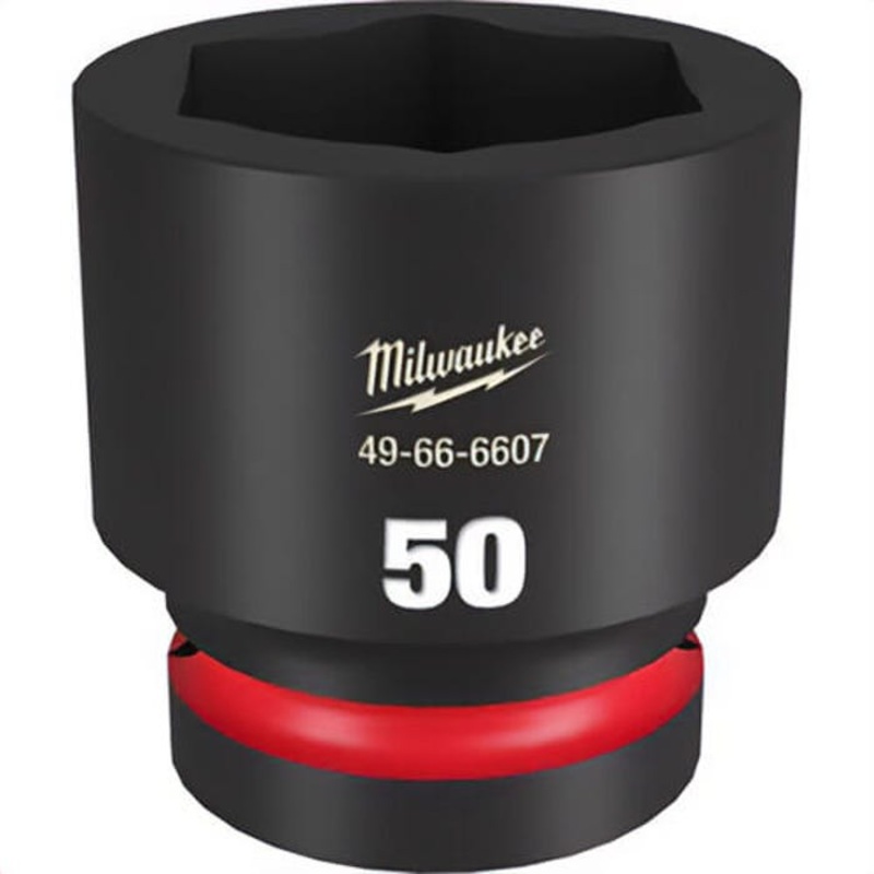 Milwaukee 49-66-6607 ShockWave Impact Duty Socket, 1 in Hex Drive, 50 mm Standard Socket, 6 Points