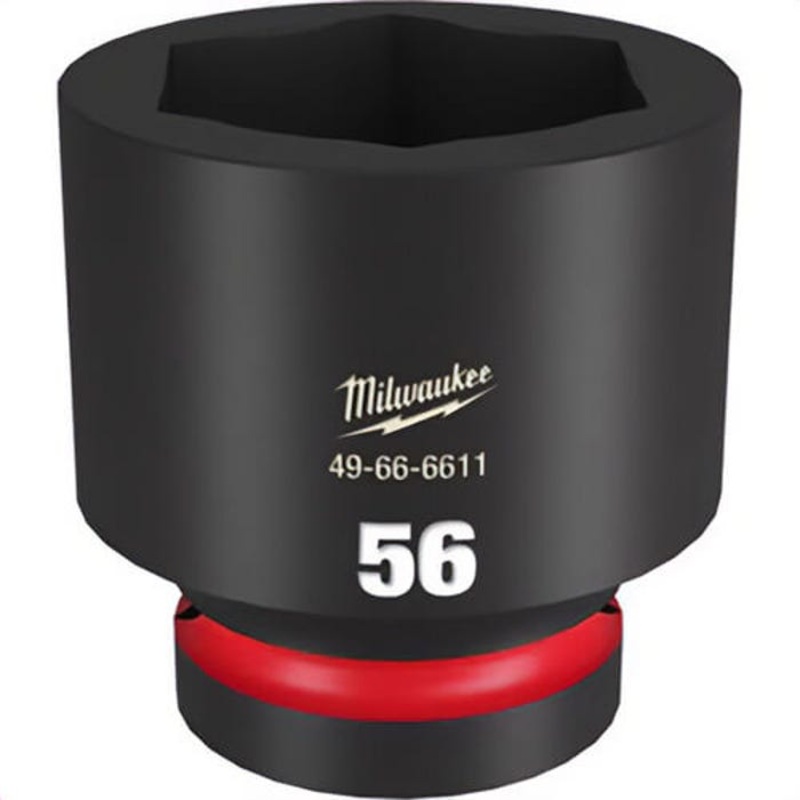 Milwaukee 49-66-6611 ShockWave Impact Duty Socket, 1 in Hex Drive, 56 mm Standard Socket, 6 Points