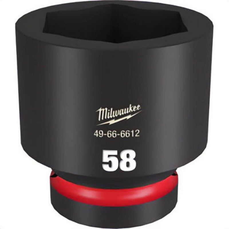 Milwaukee 49-66-6612 ShockWave Impact Duty Socket, 1 in Hex Drive, 58 mm Standard Socket, 6 Points