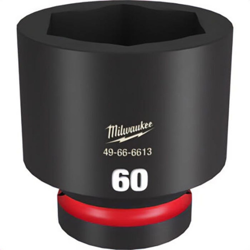 Milwaukee 49-66-6613 ShockWave Impact Duty Socket, 1 in Hex Drive, 60 mm Standard Socket, 6 Points