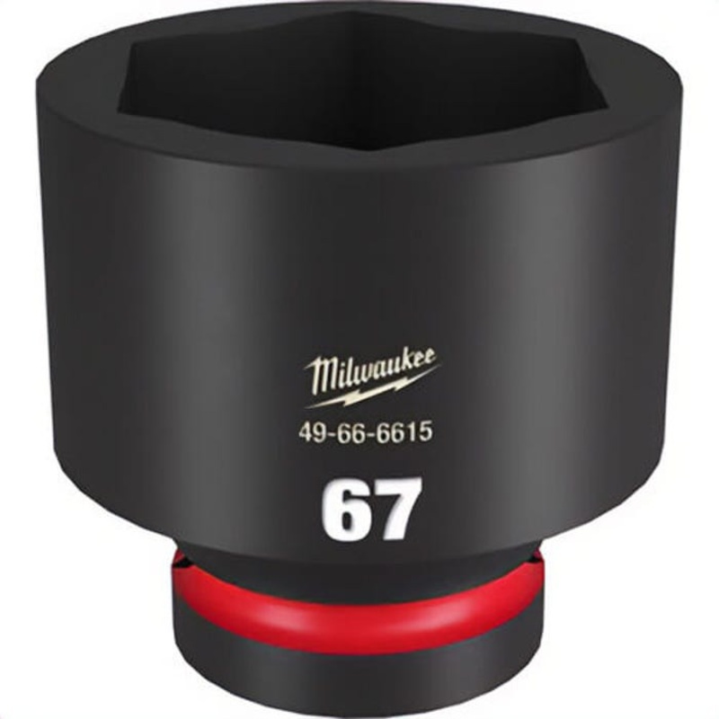 Milwaukee 49-66-6615 ShockWave Impact Duty Socket, 1 in Hex Drive, 67 mm Standard Socket, 6 Points