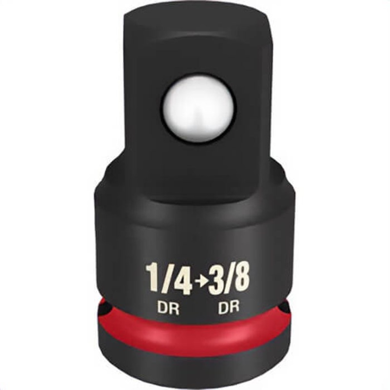 Milwaukee 49-66-6720 ShockWave Impact Duty Dual Hole Socket Adapter, Black Oxide, 1/4 in Male Drive, 3/8 in Female Drive