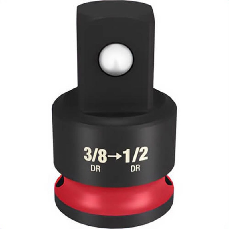 Milwaukee 49-66-6723 ShockWave Impact Duty Dual Hole Socket Adapter, Black Oxide, 3/8 in Male Drive, 1/2 in Female Drive