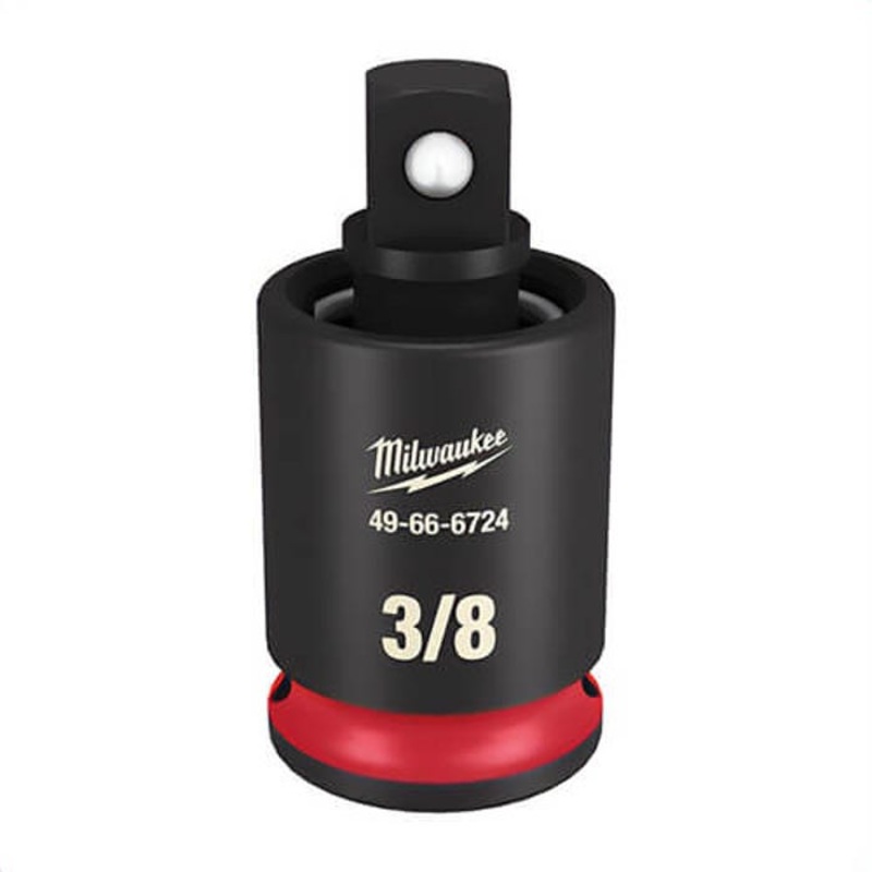 Milwaukee 49-66-6724 ShockWave Impact Duty Dual Hole Socket Universal Joint, 3/8 in Male Drive, 3/8 in Female