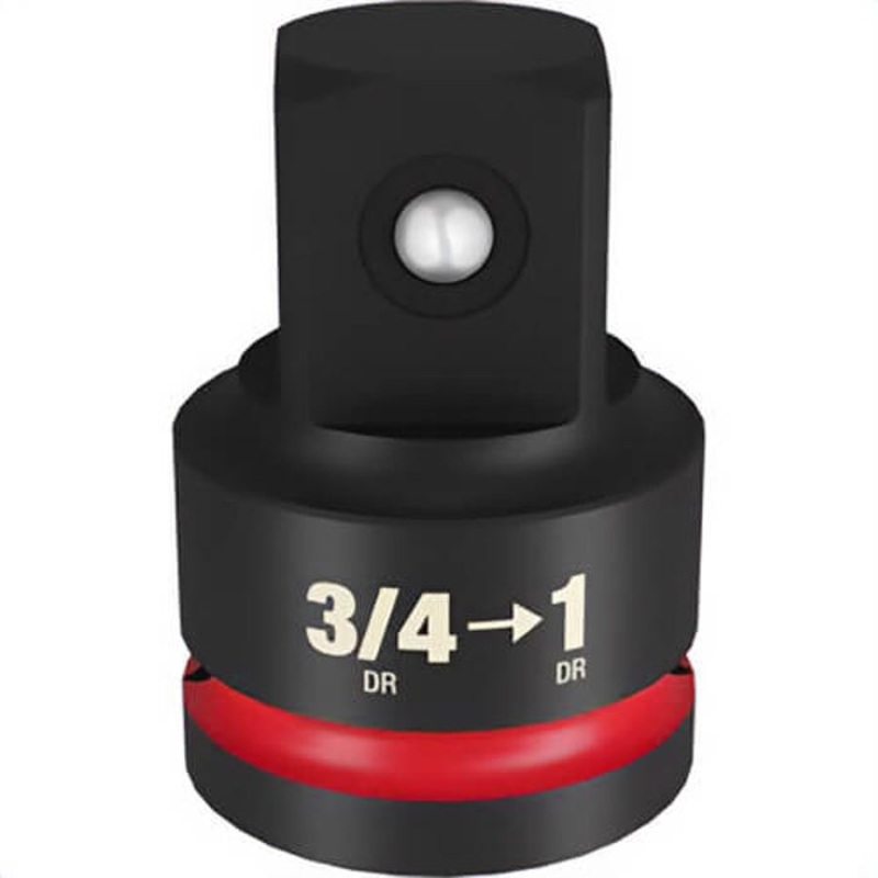 Milwaukee 49-66-6729 ShockWave Impact Duty Dual Hole Socket Adapter, Black Oxide, 3/4 in Male Drive, 1 in Female Drive