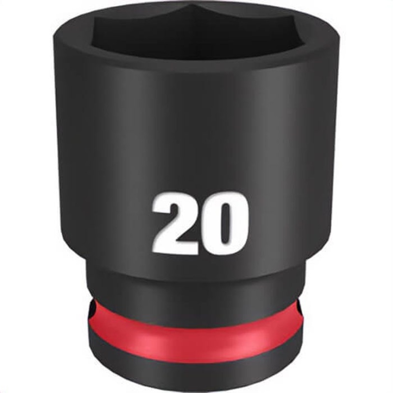Milwaukee 49-66-6737 ShockWave Impact Duty Socket, 3/8 in Hex Drive, 20 mm Standard Socket, 6 Points
