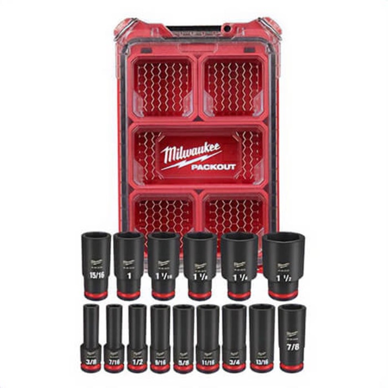 Milwaukee 49-66-6802 49-66 Socket Packout Set, 6 Points, 15 pc