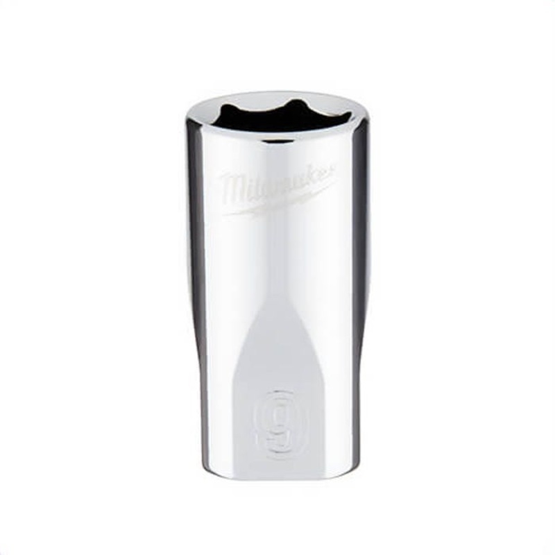 Milwaukee 45-34-9035 Standard Socket, 1/4 in, 9 mm, 6 Points, Polished Chrome