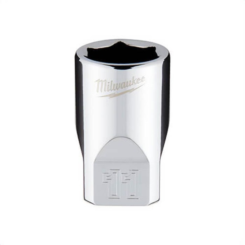 Milwaukee 45-34-9037 Standard Socket, 1/4 in, 11 mm, 6 Points, Polished Chrome