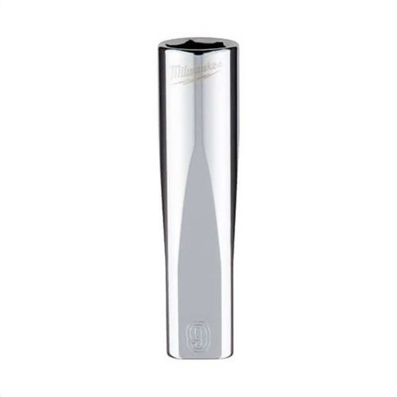 Milwaukee 45-34-9047 Deep Socket, 1/4 in, 9 mm, 6 Points, Polished Chrome