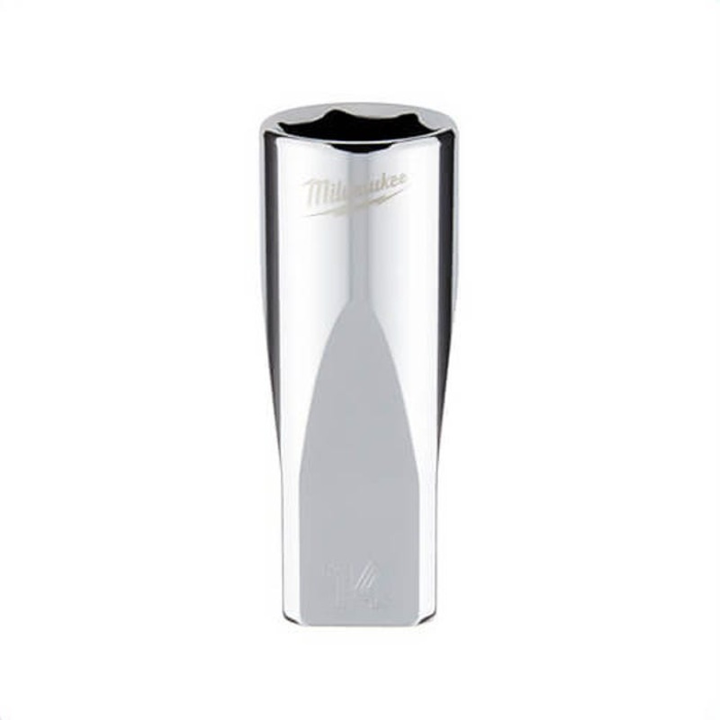 Milwaukee 45-34-9052 Deep Socket, 1/4 in, 14 mm, 6 Points, Polished Chrome