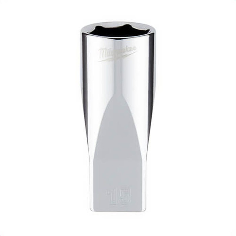 Milwaukee 45-34-9053 Deep Socket, 1/4 in, 15 mm, 6 Points, Polished Chrome