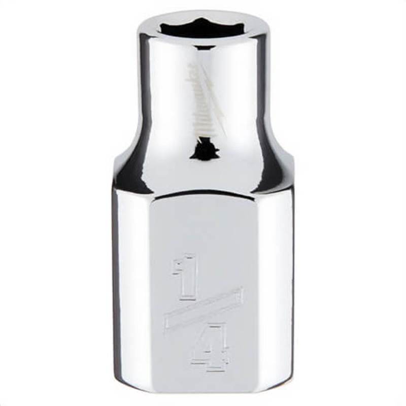 Milwaukee 45-34-9060 Standard Socket, 3/8 in, 1/4 in, 6 Points, Polished Chrome
