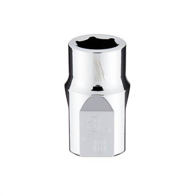Milwaukee 45-34-9062 Standard Socket, 3/8 in, 3/8 in, 6 Points, Polished Chrome