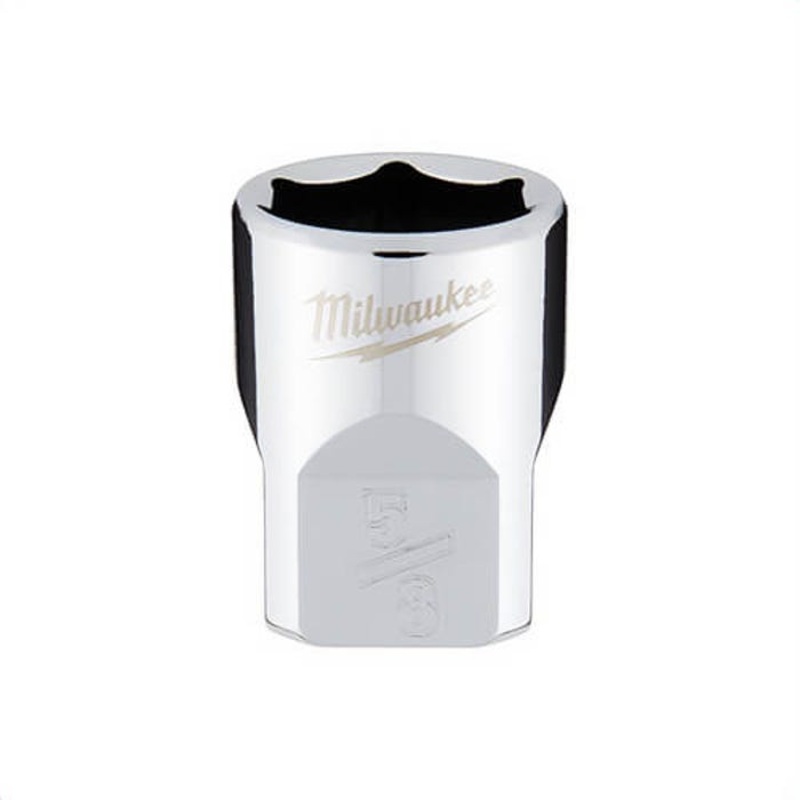 Milwaukee 45-34-9066 Standard Socket, 3/8 in, 5/8 in, 6 Points, Polished Chrome
