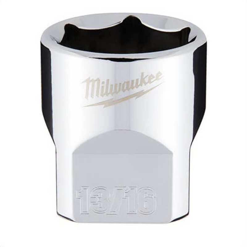 Milwaukee 45-34-9069 Standard Socket, 3/8 in, 13/16 in, 6 Points, Polished Chrome