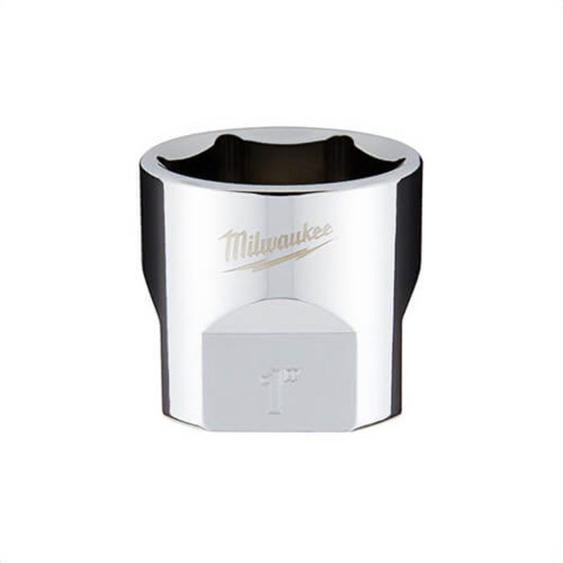 Milwaukee 45-34-9072 Standard Socket, 3/8 in, 1 in, 6 Points, Polished Chrome