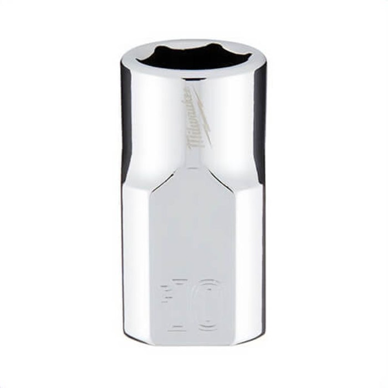 Milwaukee 45-34-9080 Standard Socket, 3/8 in, 10 mm, 6 Points, Polished Chrome