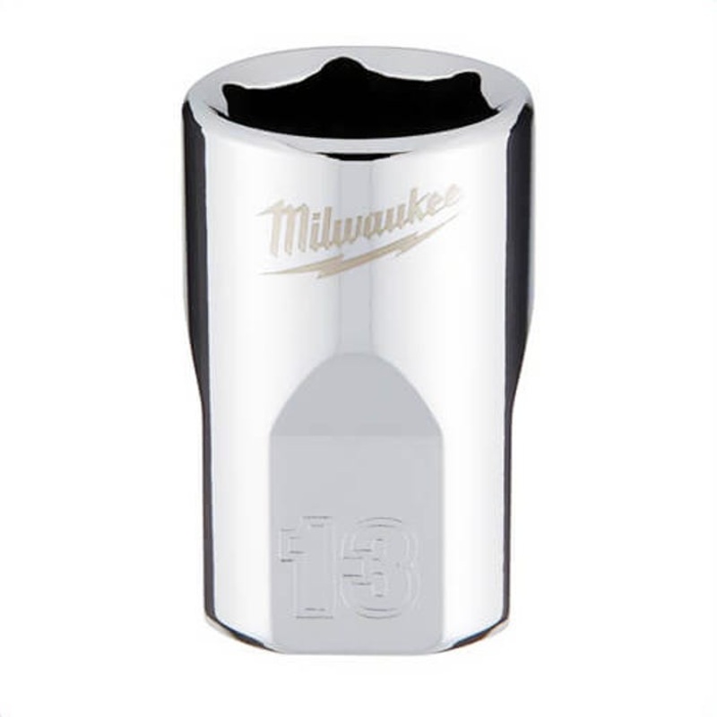 Milwaukee 45-34-9083 Standard Socket, 3/8 in, 13 mm, 6 Points, Polished Chrome