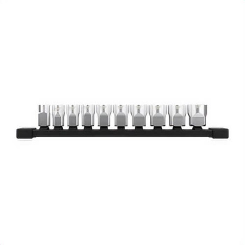 Milwaukee 48-22-9503 Four Flat Socket Set with Four Flat Sides, 6 Points, 3/8 in Drive, 10 pc, Included Socket