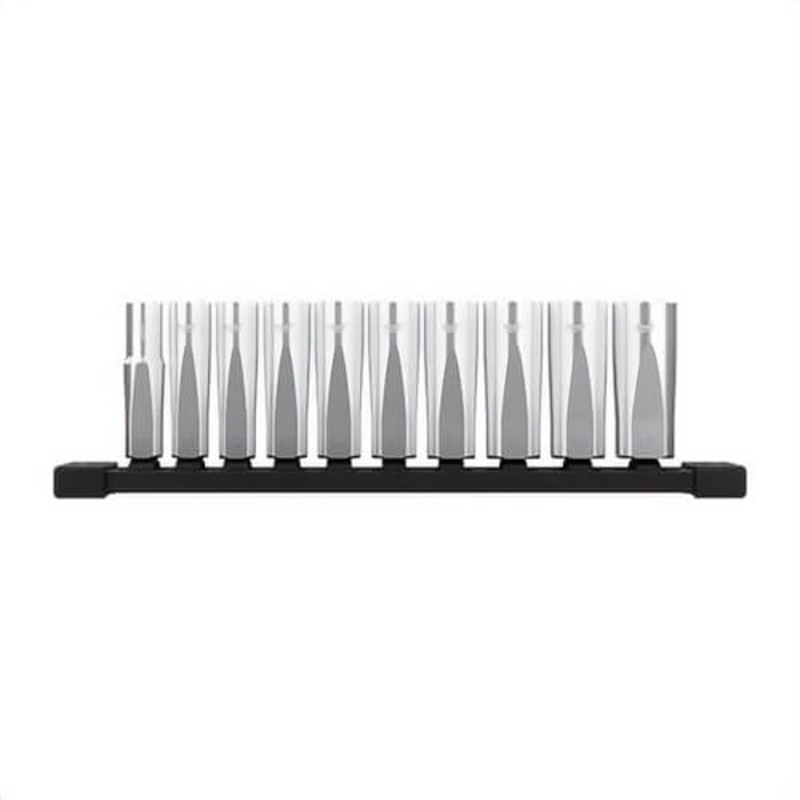 Milwaukee 48-22-9505 Four Flat Deep Well Socket Set with Four Flat Sides, 6 Points, 3/8 in Drive, 10 pc
