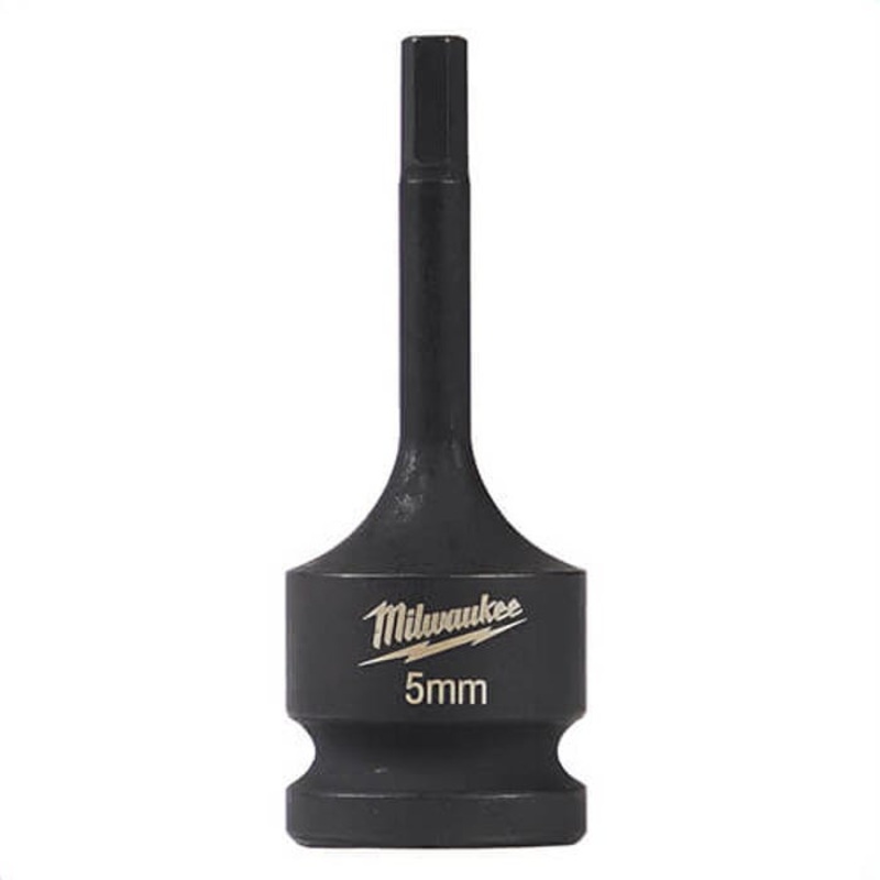 Milwaukee 49-66-5145 ShockWave Lineman's Socket Driver Bit, 1/2 in Square Drive, 5 mm
