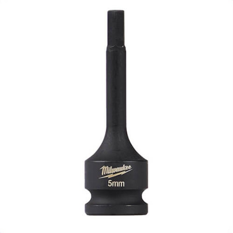 Milwaukee 49-66-5155 ShockWave Lineman's Socket Driver Bit, 3/8 in Square Drive, 5 mm