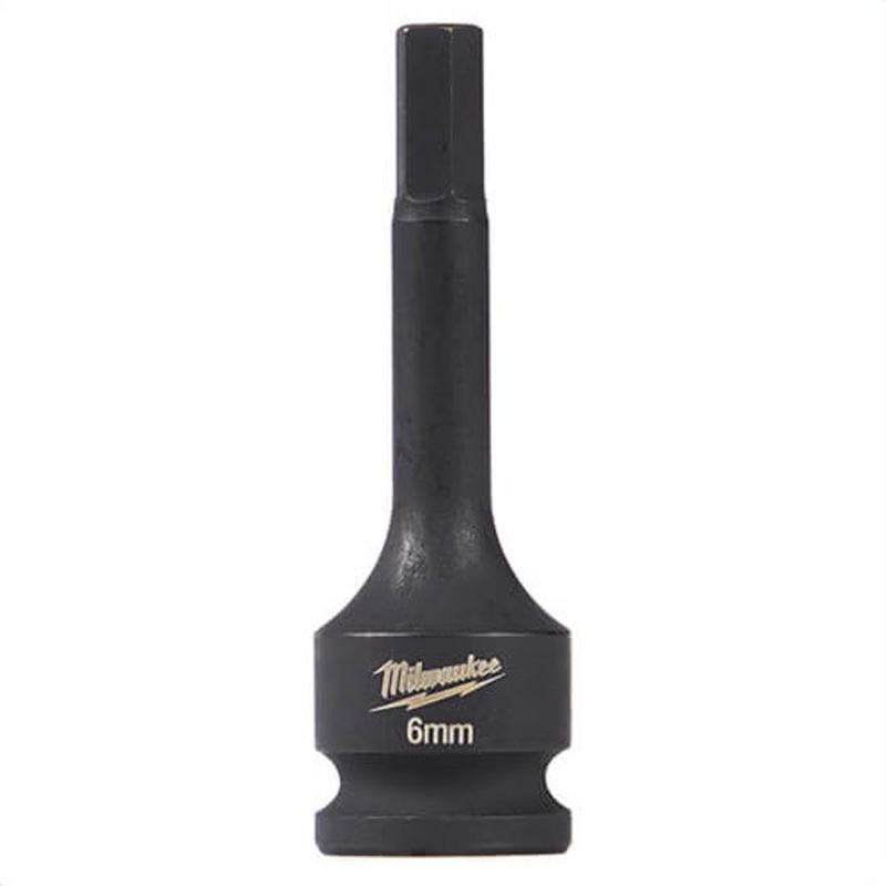 Milwaukee 49-66-5156 ShockWave Lineman's Socket Driver Bit, 3/8 in Square Drive, 6 mm