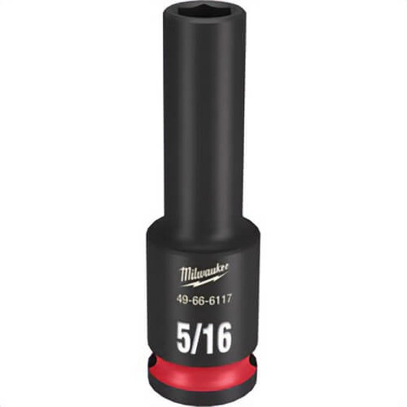 Milwaukee 49-66-6117 ShockWave Impact Duty Socket, 3/8 in Hex Drive, 5/16 in Deep Socket, 6 Points