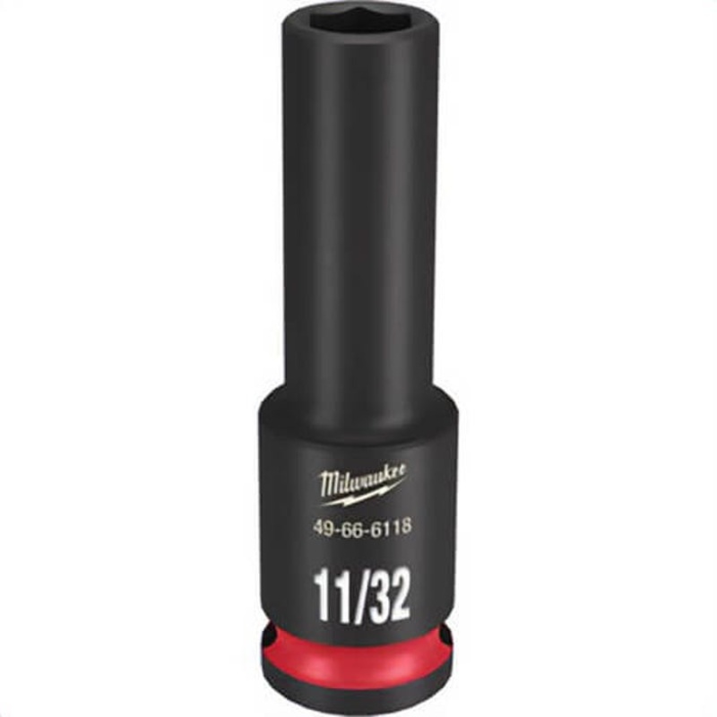 Milwaukee 49-66-6118 ShockWave Impact Duty Socket, 3/8 in Hex Drive, 11/32 in Deep Socket, 6 Points