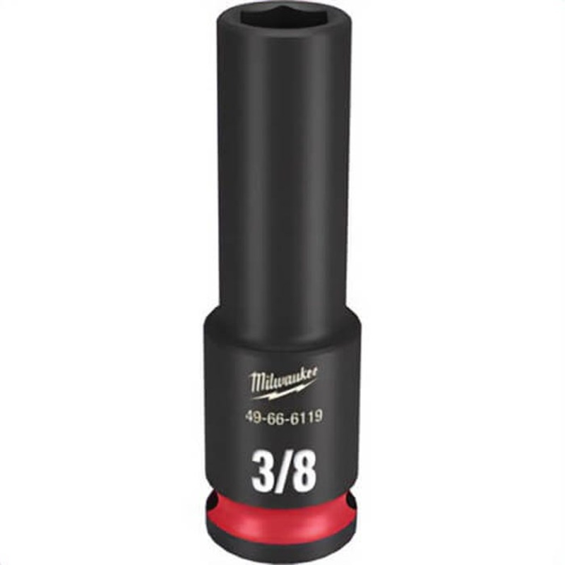 Milwaukee 49-66-6119 ShockWave Impact Duty Socket, 3/8 in Hex Drive, 3/8 in Deep Socket, 6 Points