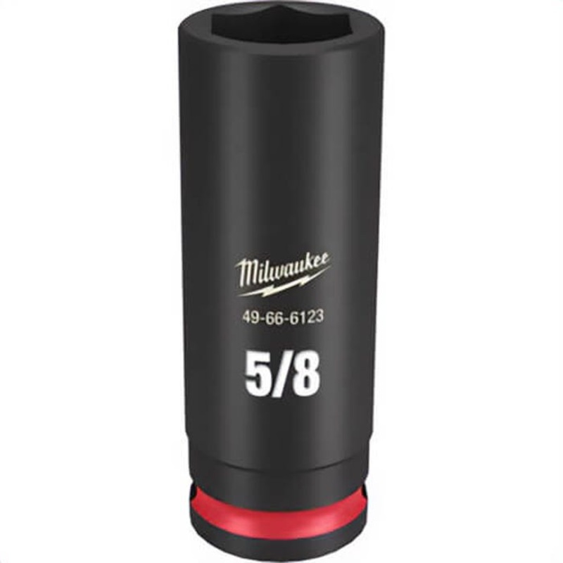 Milwaukee 49-66-6123 ShockWave Impact Duty Socket, 3/8 in Hex Drive, 5/8 in Deep Socket, 6 Points