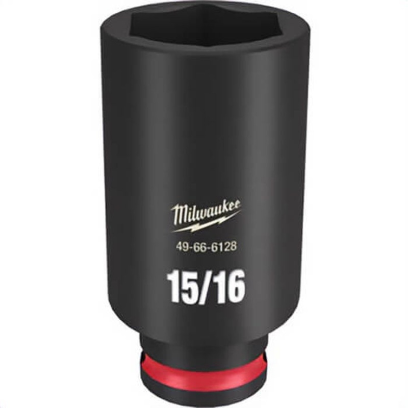 Milwaukee 49-66-6128 ShockWave Impact Duty Socket, 3/8 in Hex Drive, 15/16 in Deep Socket, 6 Points