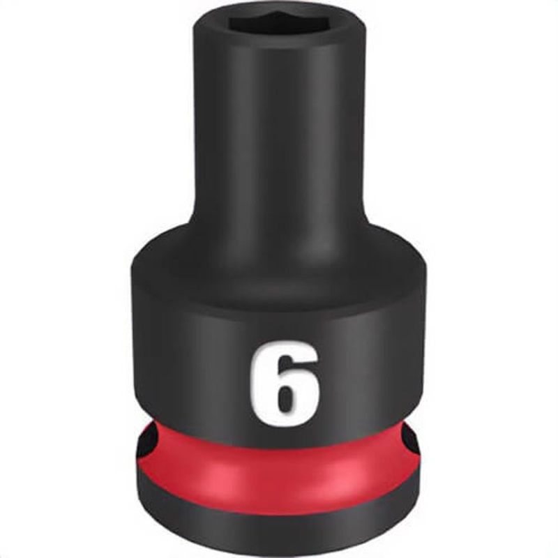 Milwaukee 49-66-6130 ShockWave Impact Duty Socket, 3/8 in Hex Drive, 6 mm Standard Socket, 6 Points