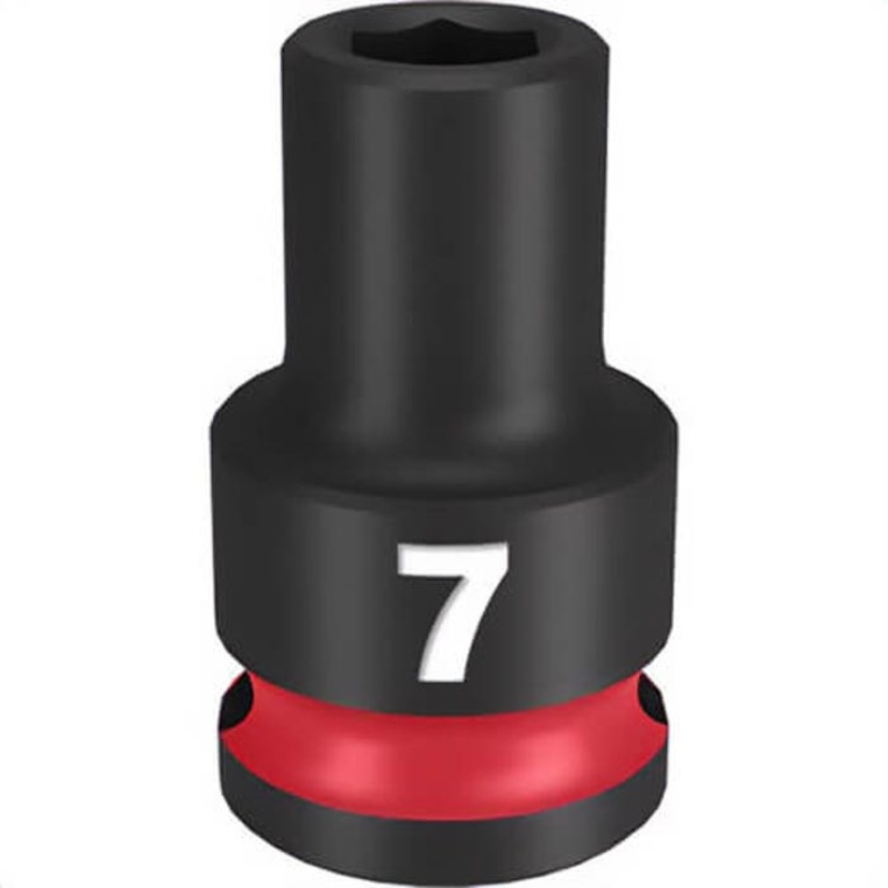 Milwaukee 49-66-6131 ShockWave Impact Duty Socket, 3/8 in Hex Drive, 7 mm Standard Socket, 6 Points