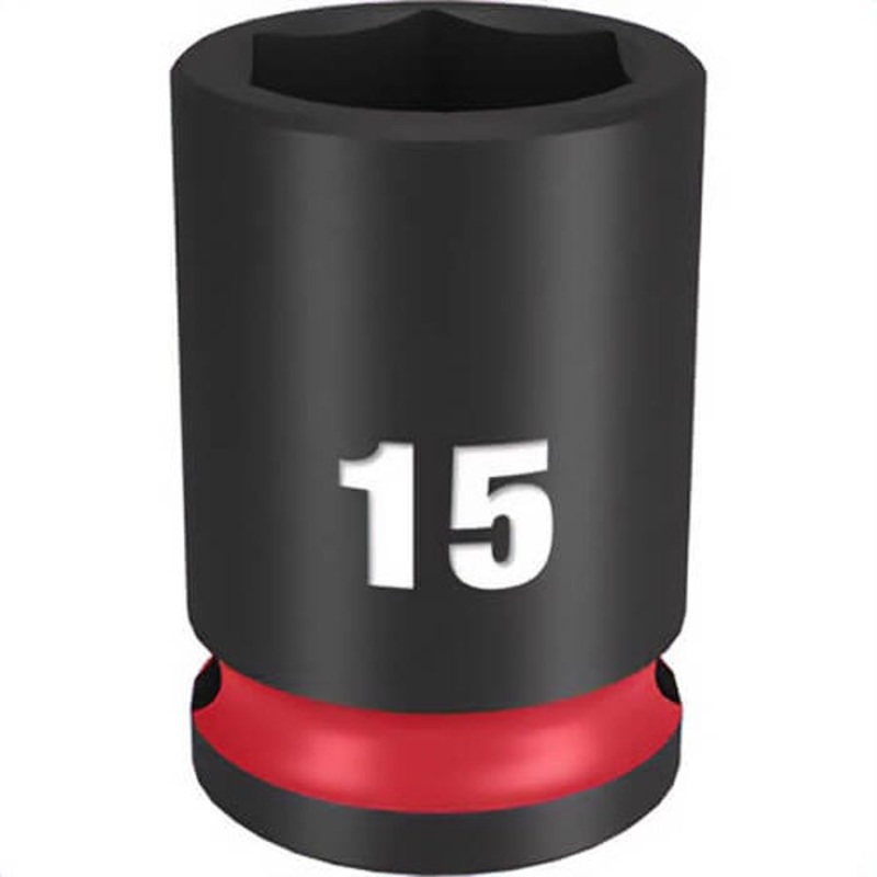 Milwaukee 49-66-6139 ShockWave Impact Duty Socket, 3/8 in Hex Drive, 15 mm Standard Socket, 6 Points