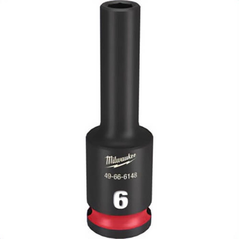 Milwaukee 49-66-6148 ShockWave Impact Duty Socket, 3/8 in Hex Drive, 6 mm Deep Socket, 6 Points