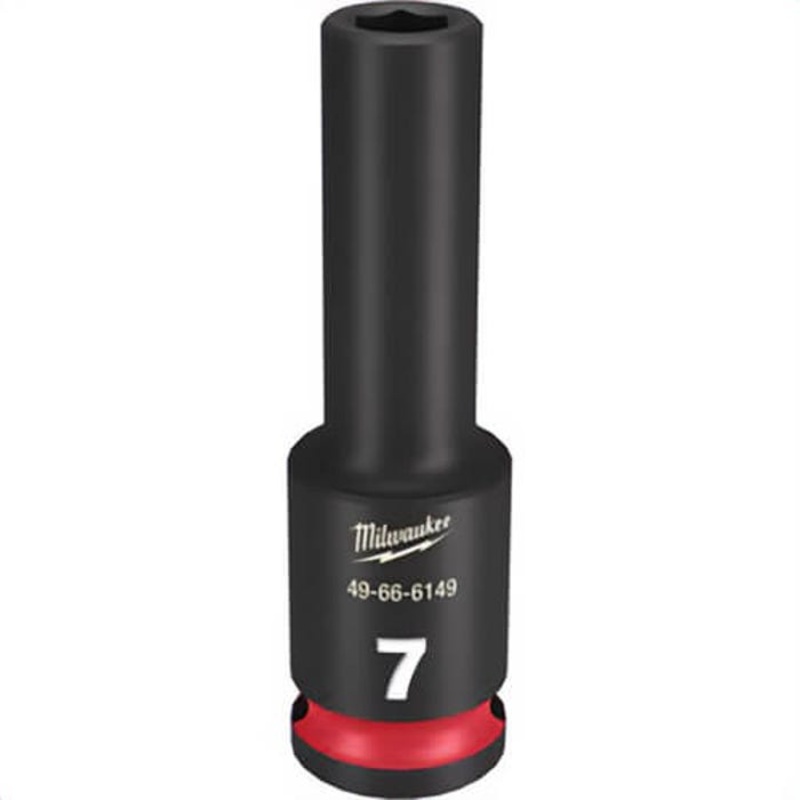 Milwaukee 49-66-6149 ShockWave Impact Duty Socket, 3/8 in Hex Drive, 7 mm Deep Socket, 6 Points