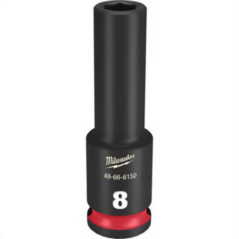 Milwaukee 49-66-6150 ShockWave Impact Duty Socket, 3/8 in Hex Drive, 8 mm Deep Socket, 6 Points