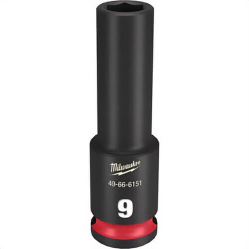 Milwaukee 49-66-6151 ShockWave Impact Duty Socket, 3/8 in Hex Drive, 9 mm Deep Socket, 6 Points