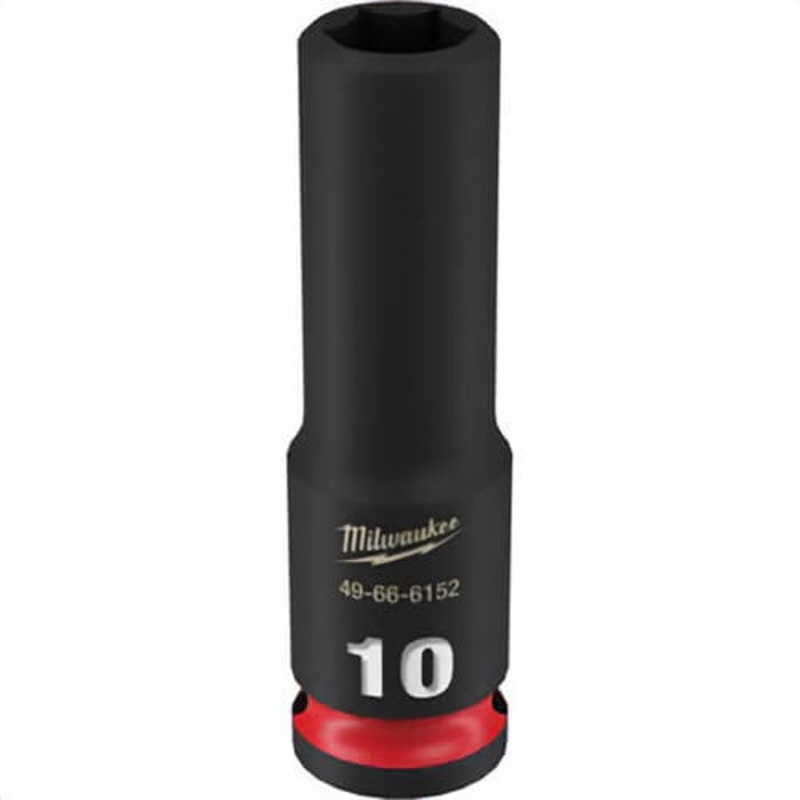 Milwaukee 49-66-6152 ShockWave Impact Duty Socket, 3/8 in Hex Drive, 10 mm Deep Socket, 6 Points