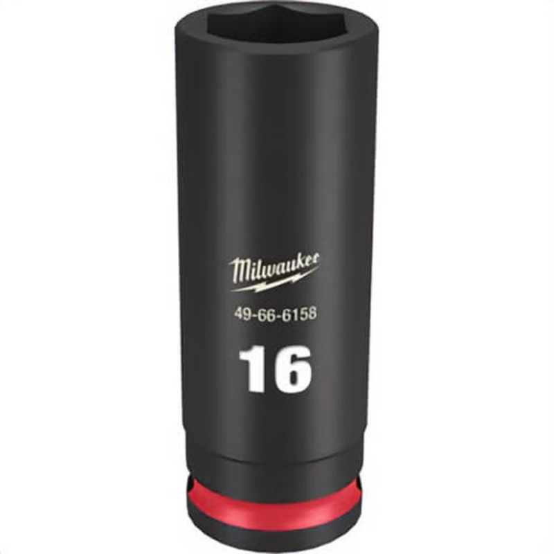 Milwaukee 49-66-6158 ShockWave Impact Duty Socket, 3/8 in Hex Drive, 16 mm Deep Socket, 6 Points