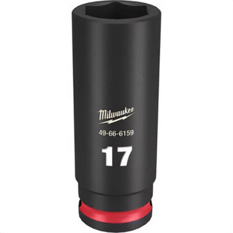 Milwaukee 49-66-6159 ShockWave Impact Duty Socket, 3/8 in Hex Drive, 17 mm Deep Socket, 6 Points