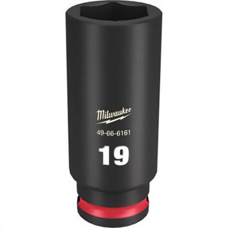 Milwaukee 49-66-6161 ShockWave Impact Duty Socket, 3/8 in Hex Drive, 19 mm Deep Socket, 6 Points