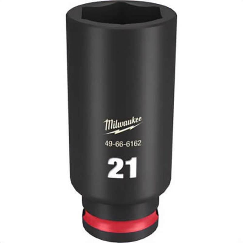 Milwaukee 49-66-6162 ShockWave Impact Duty Socket, 3/8 in Hex Drive, 21 mm Deep Socket, 6 Points