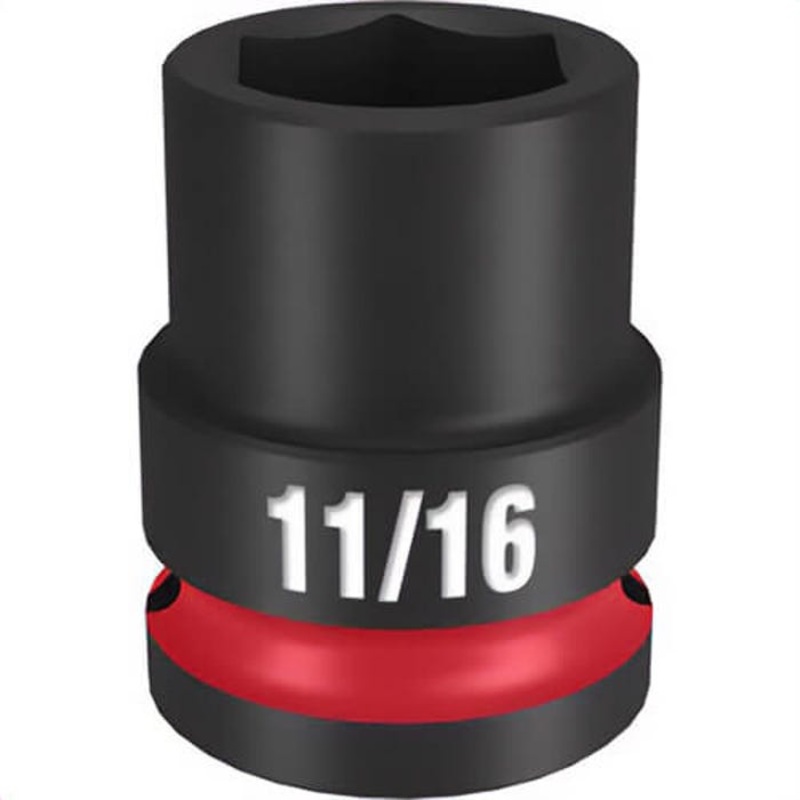 Milwaukee 49-66-6205 ShockWave Impact Duty Socket, 1/2 in Hex Drive, 11/16 in Standard Socket, 6 Points