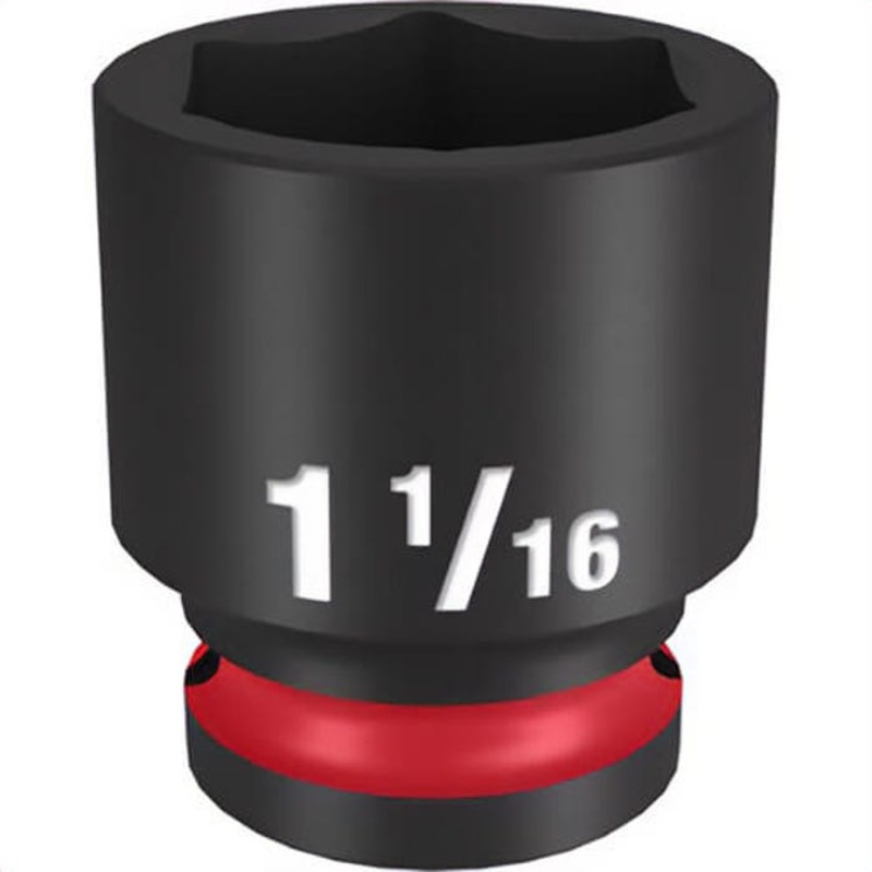 Milwaukee 49-66-6211 ShockWave Impact Duty Socket, 1/2 in Hex Drive, 1-1/16 in Standard Socket, 6 Points