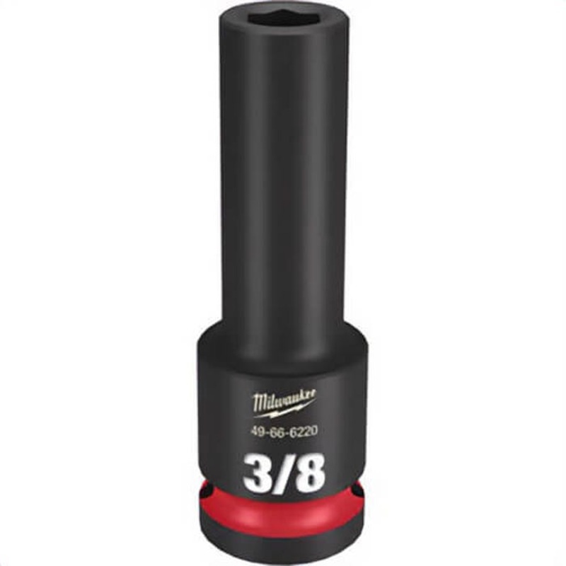 Milwaukee 49-66-6220 ShockWave Impact Duty Socket, 1/2 in Hex Drive, 3/8 in Deep Socket, 6 Points